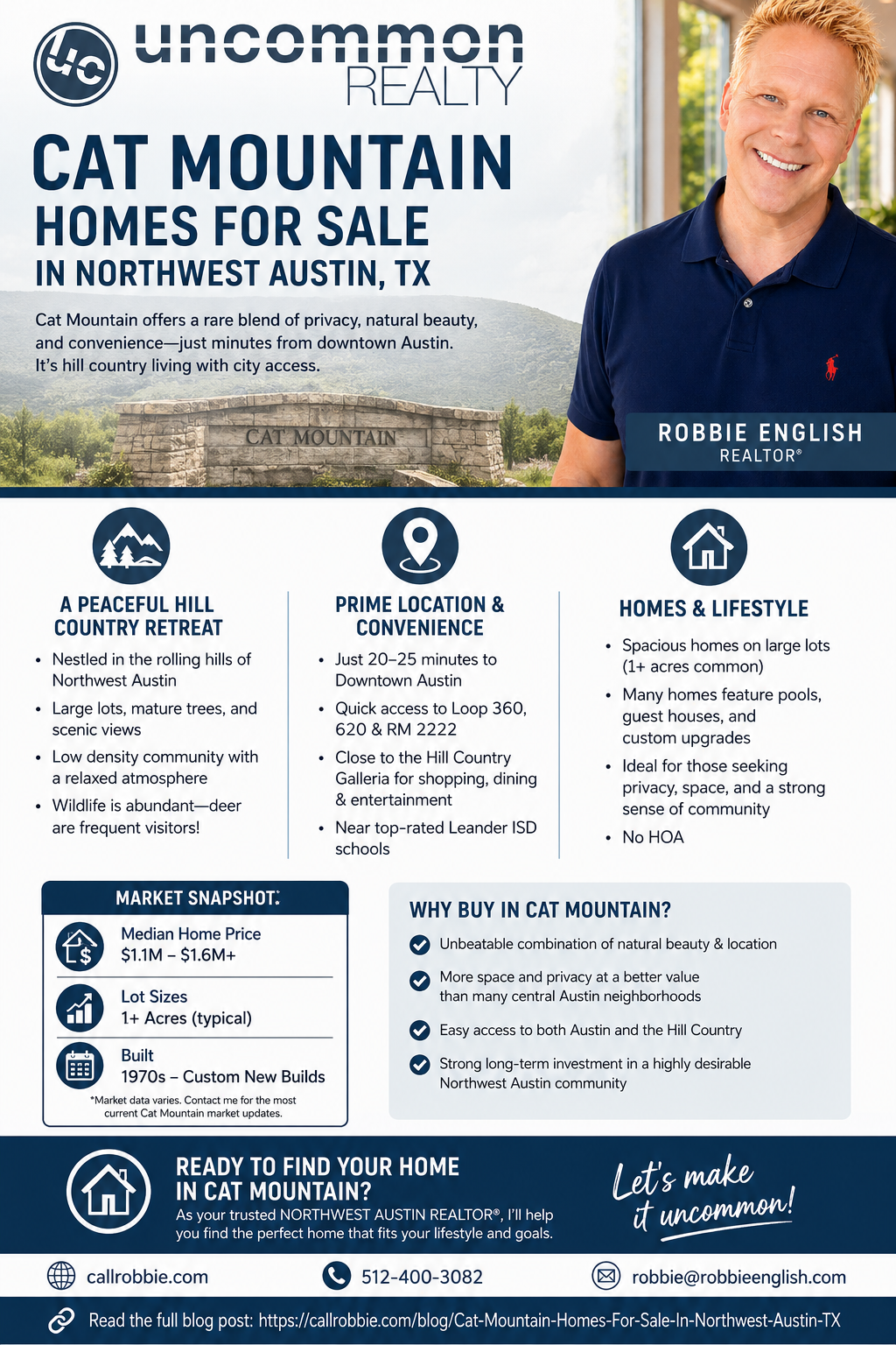 infographic Cat Mountain Homes For Sale In Northwest Austin TX