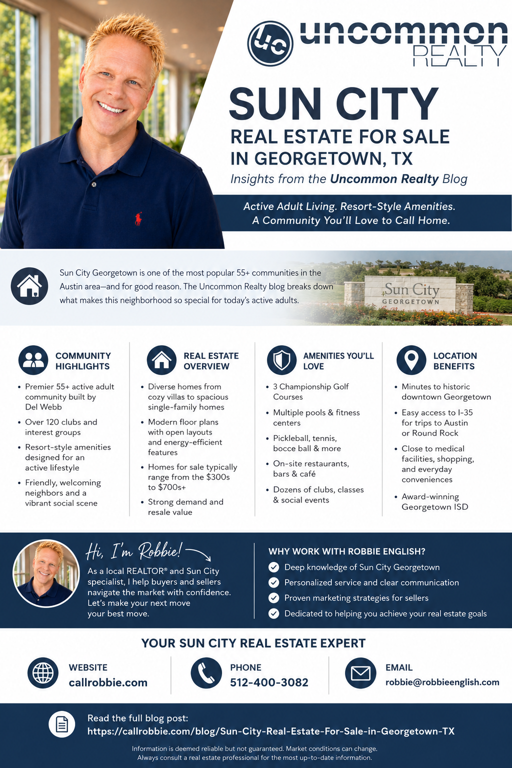 infographic Sun City Real Estate For Sale in Georgetown TX