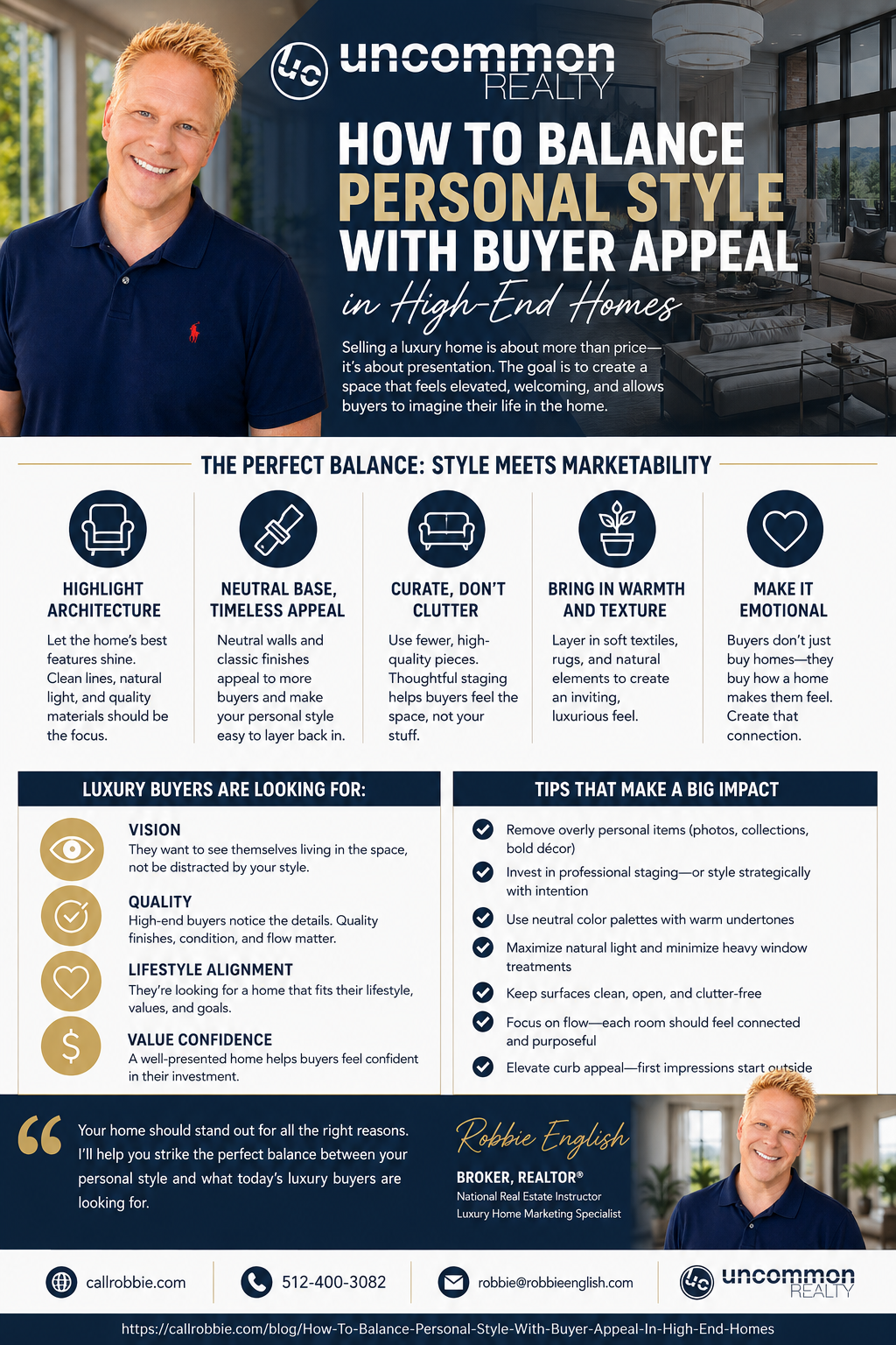infographic How To Balance Personal Style With Buyer Appeal In High-End Homes