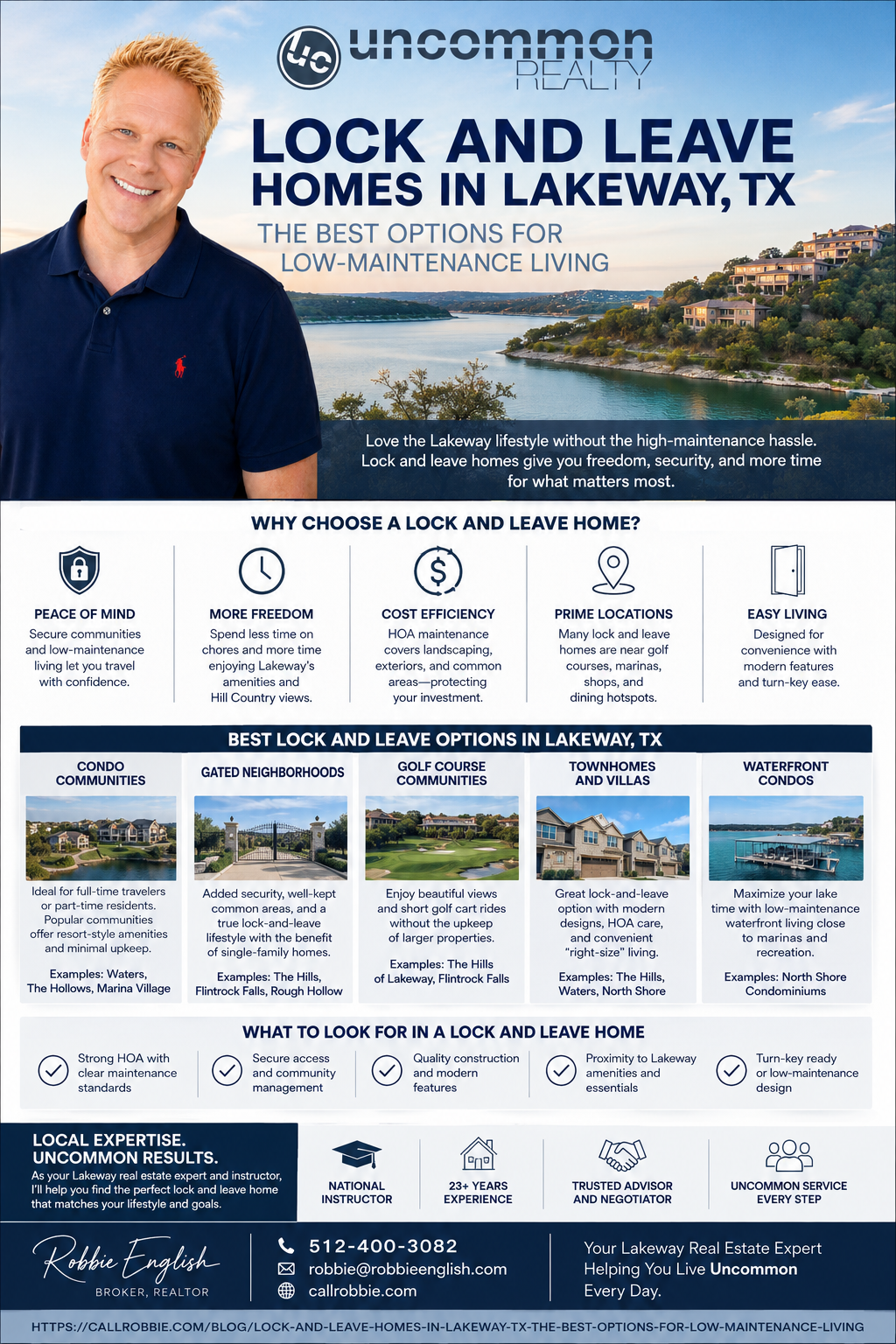 infographic Lock-and-Leave Homes in Lakeway TX The Best Options for Low-Maintenance Living