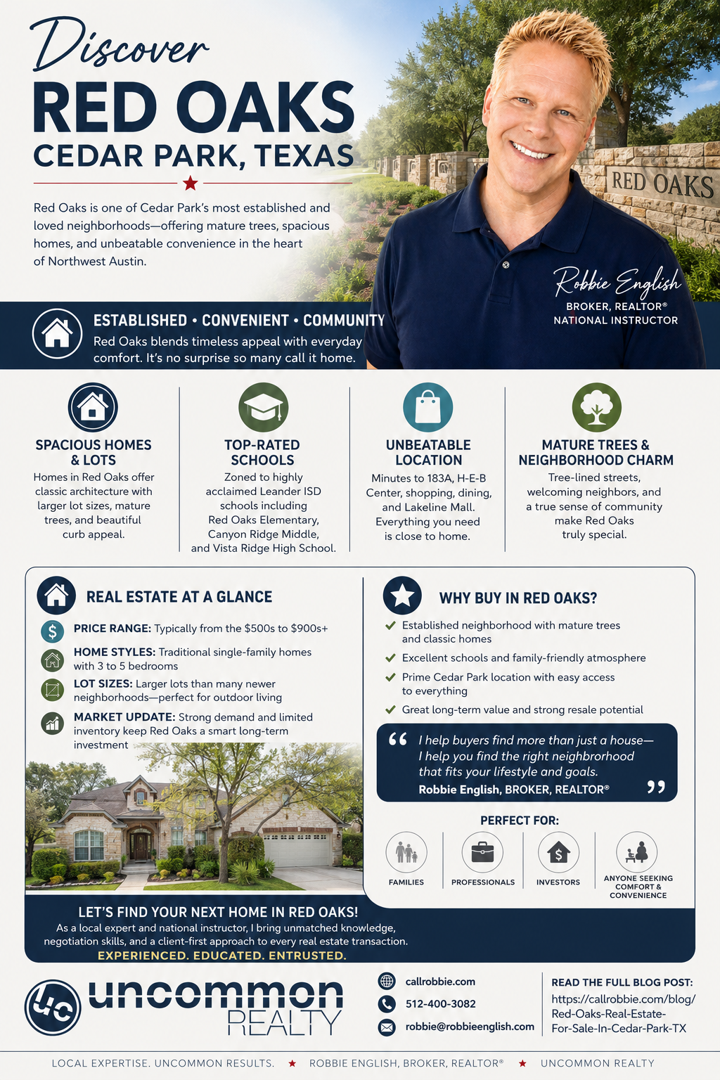 infographic Red Oaks Real Estate For Sale In Cedar Park TX