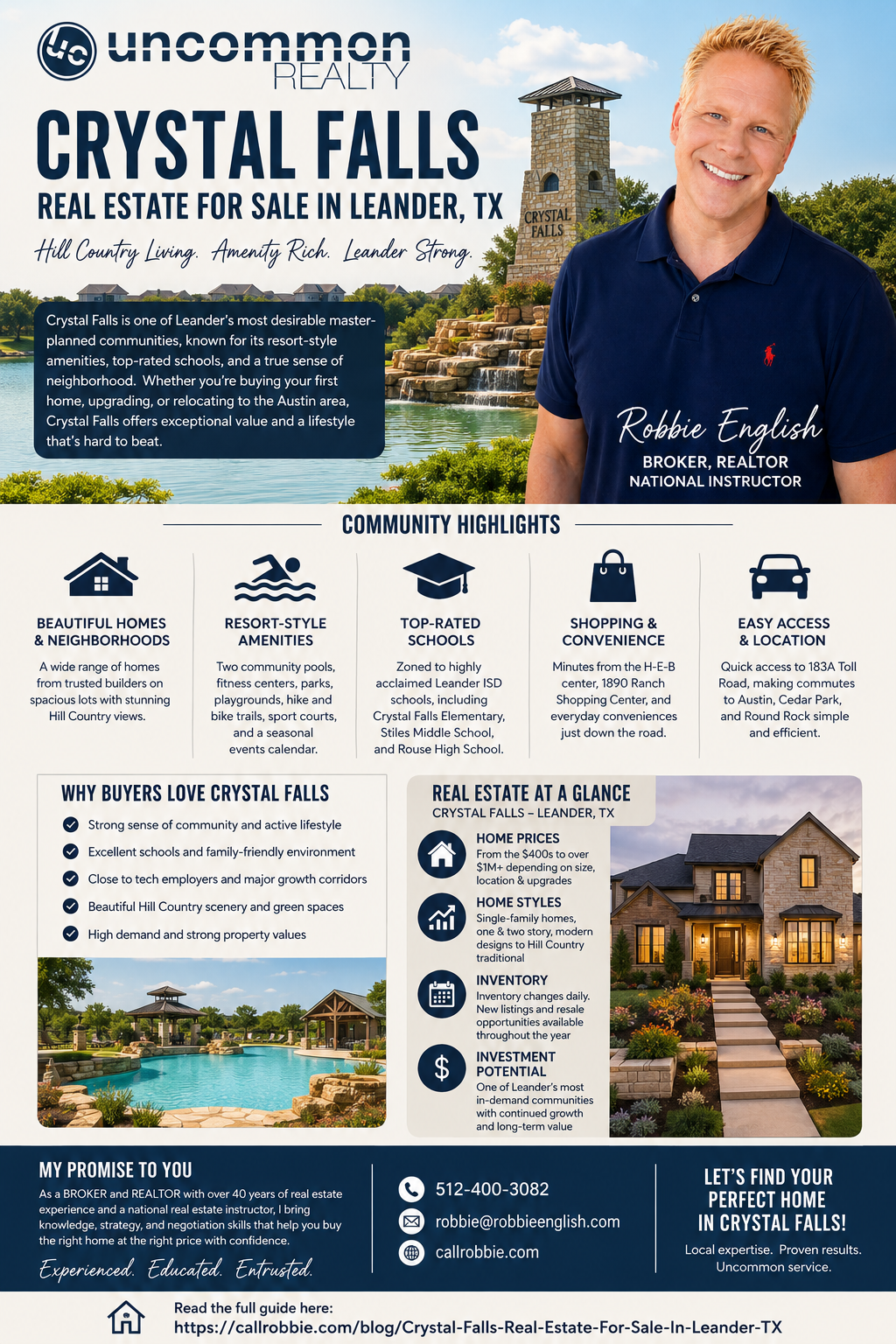 infographic Crystal Falls Real Estate For Sale In Leander TX