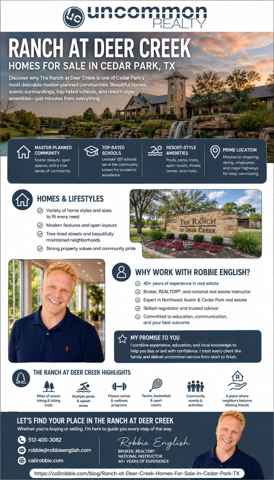 infographic Ranch at Deer Creek Homes For Sale In Cedar Park TX
