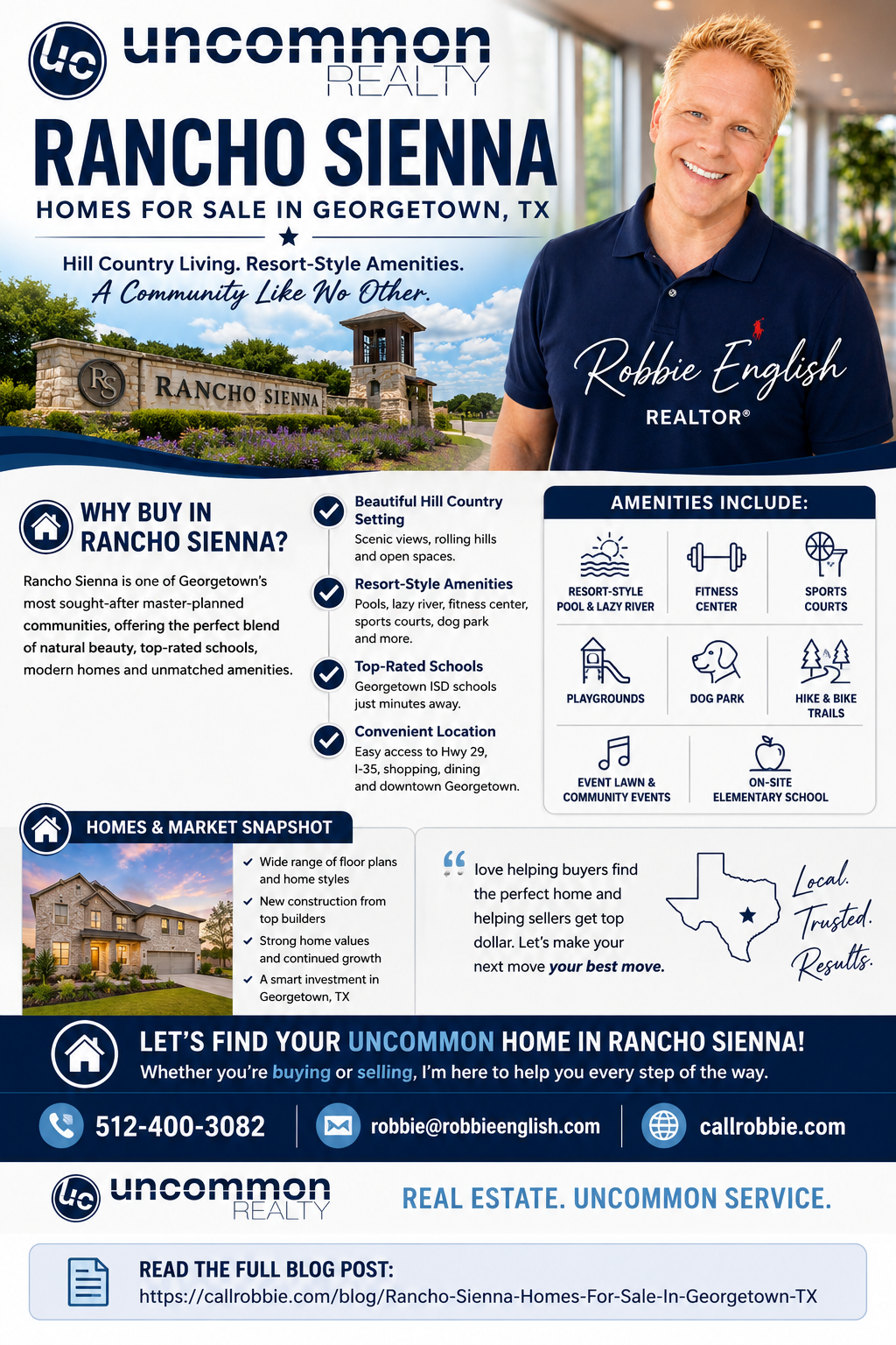 infographic Rancho Sienna Homes For Sale In Georgetown TX