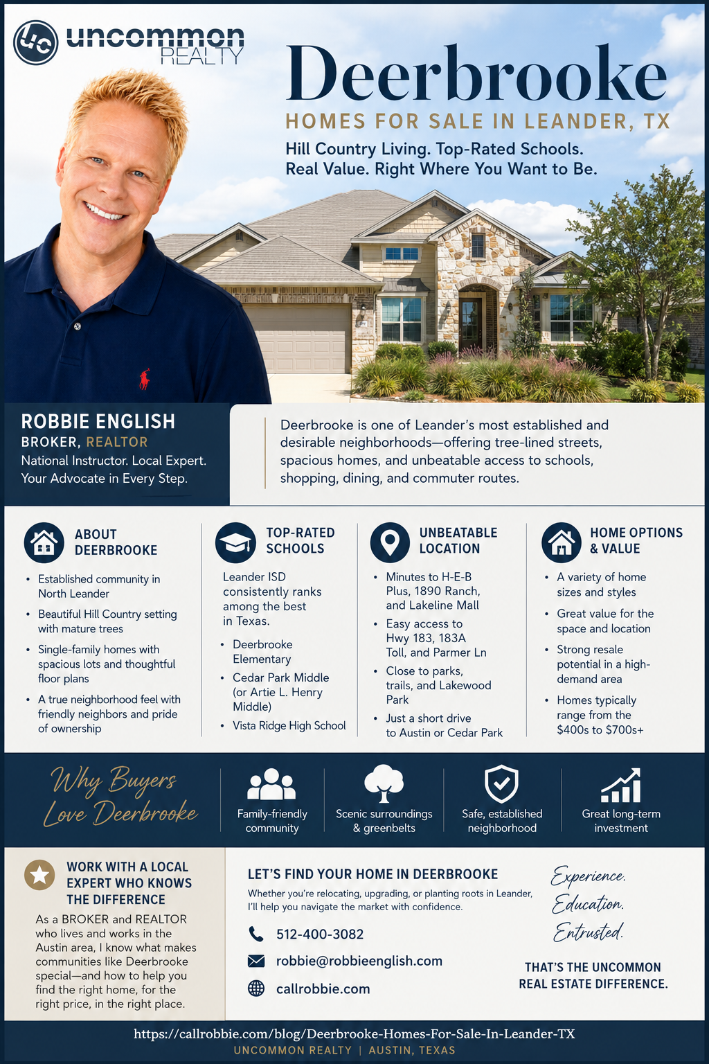 infographic Deerbrooke Homes For Sale In Leander TX