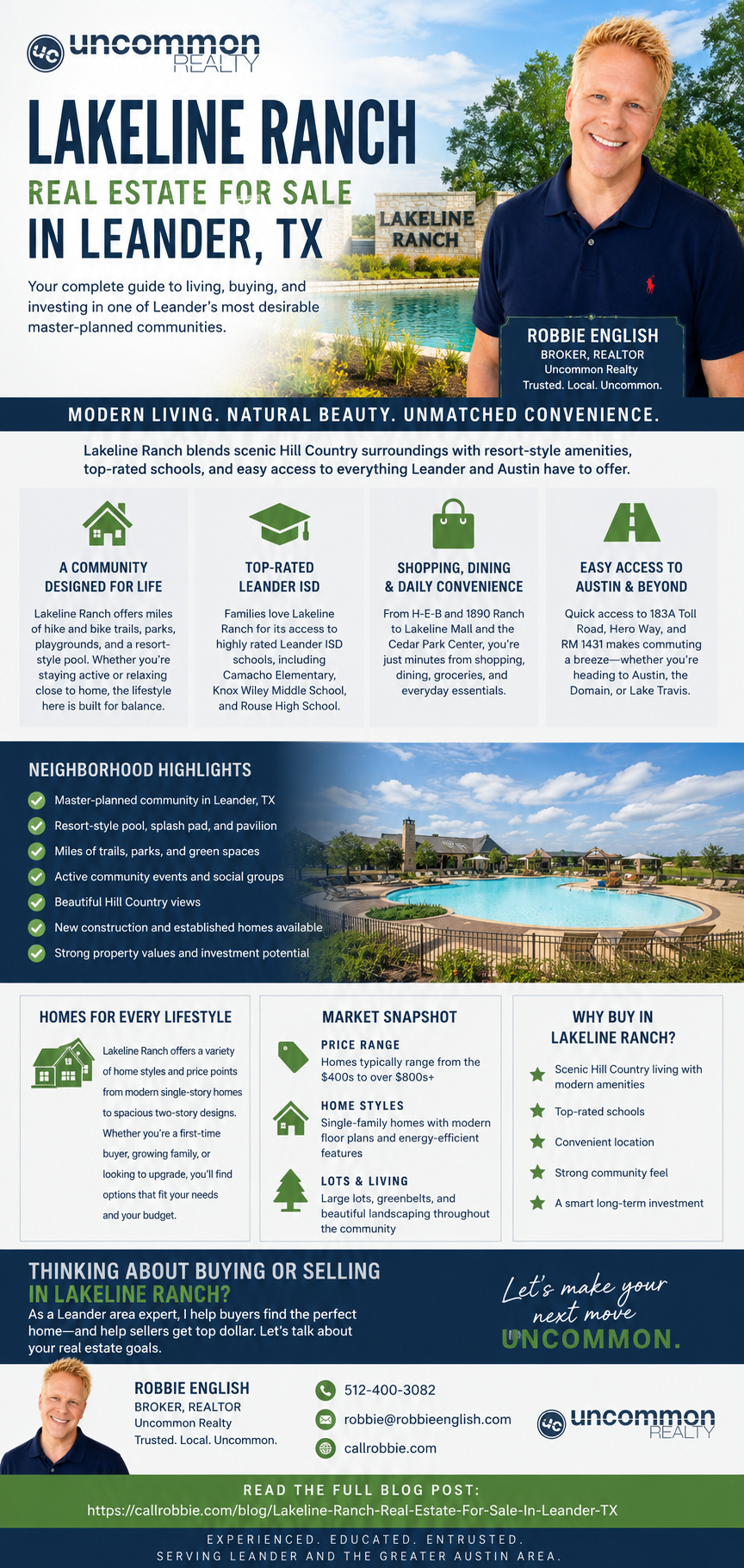 infographic Lakeline Ranch Real Estate For Sale In Leander TX