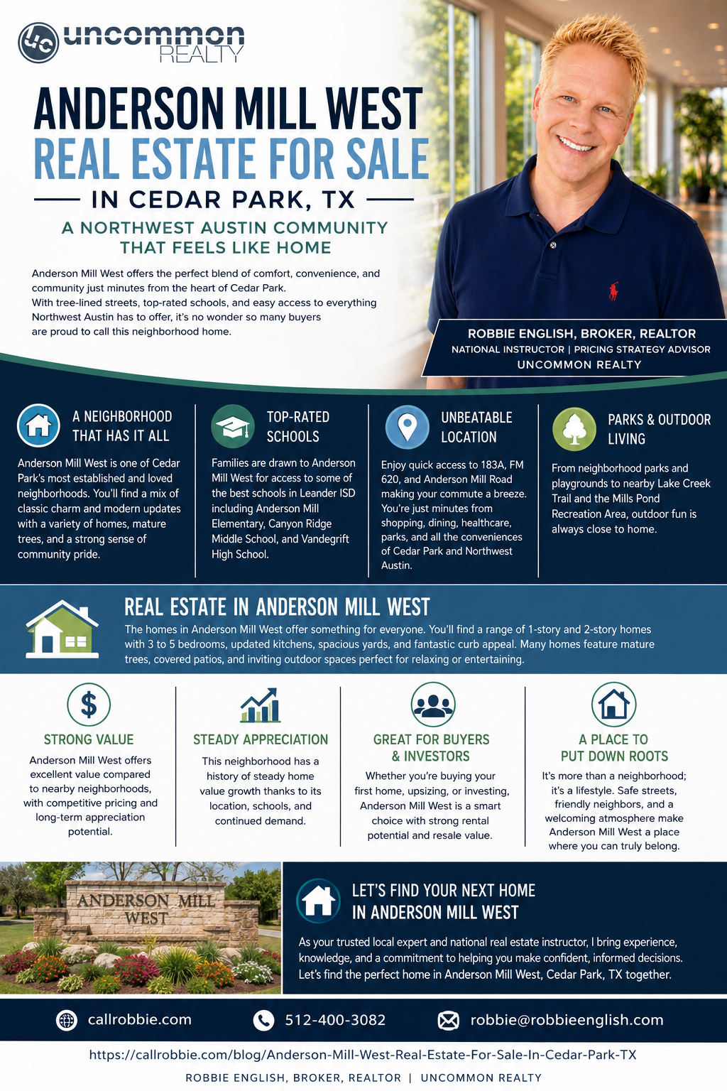 infographic Anderson Mill West Real Estate For Sale In Cedar Park TX