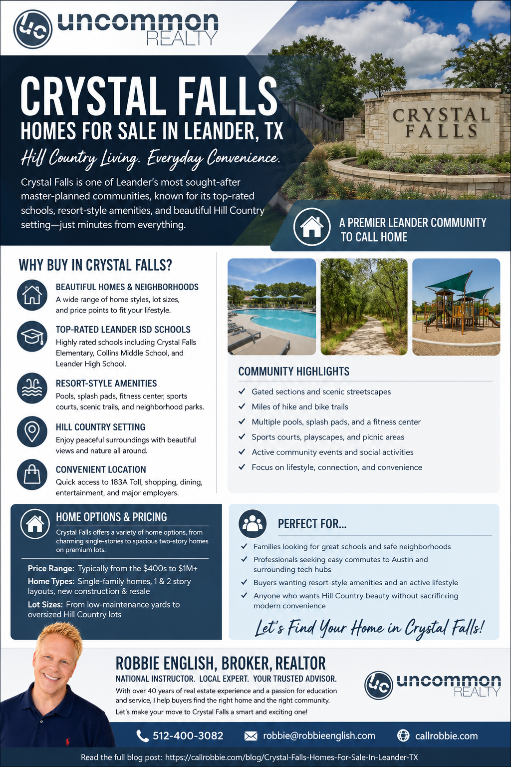 infographic Crystal Falls Homes For Sale In Leander TX