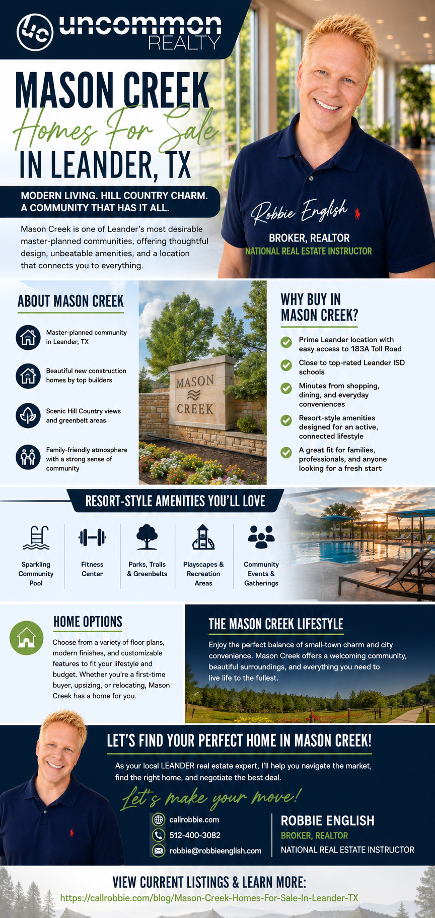 infographic Mason Creek Homes For Sale In Leander TX
