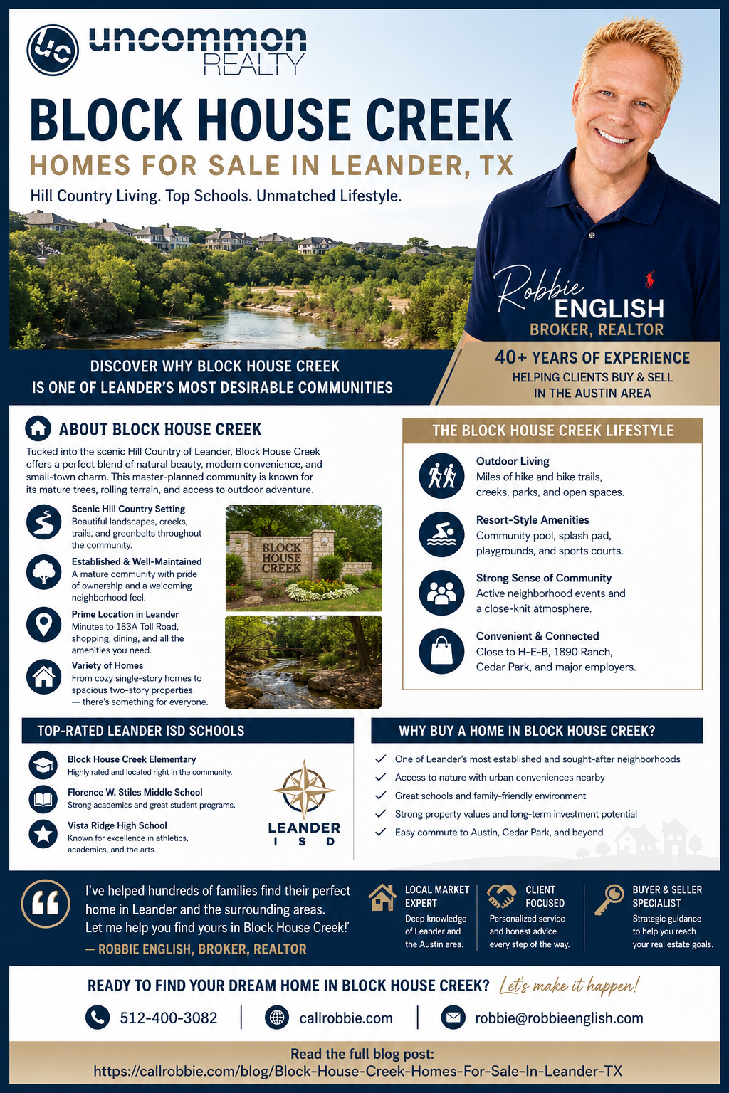 infographic Block House Creek Homes For Sale In Leander TX