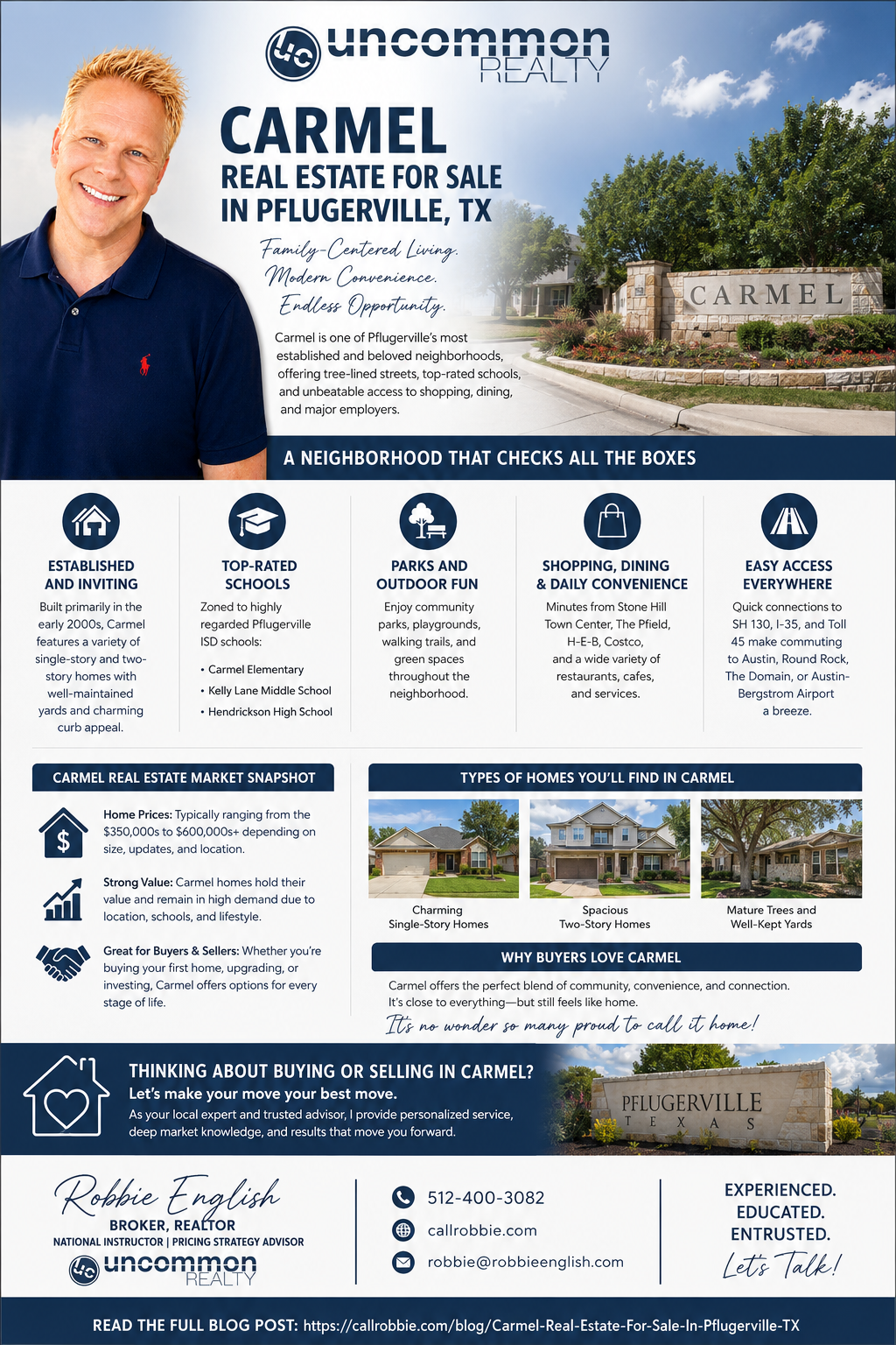 infographic Carmel Real Estate For Sale In Pflugerville TX