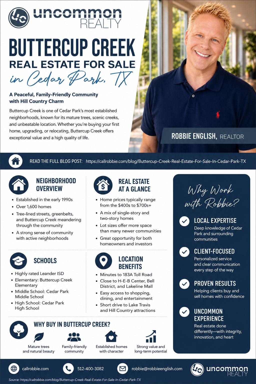 infographic Buttercup Creek Real Estate For Sale In Cedar Park TX