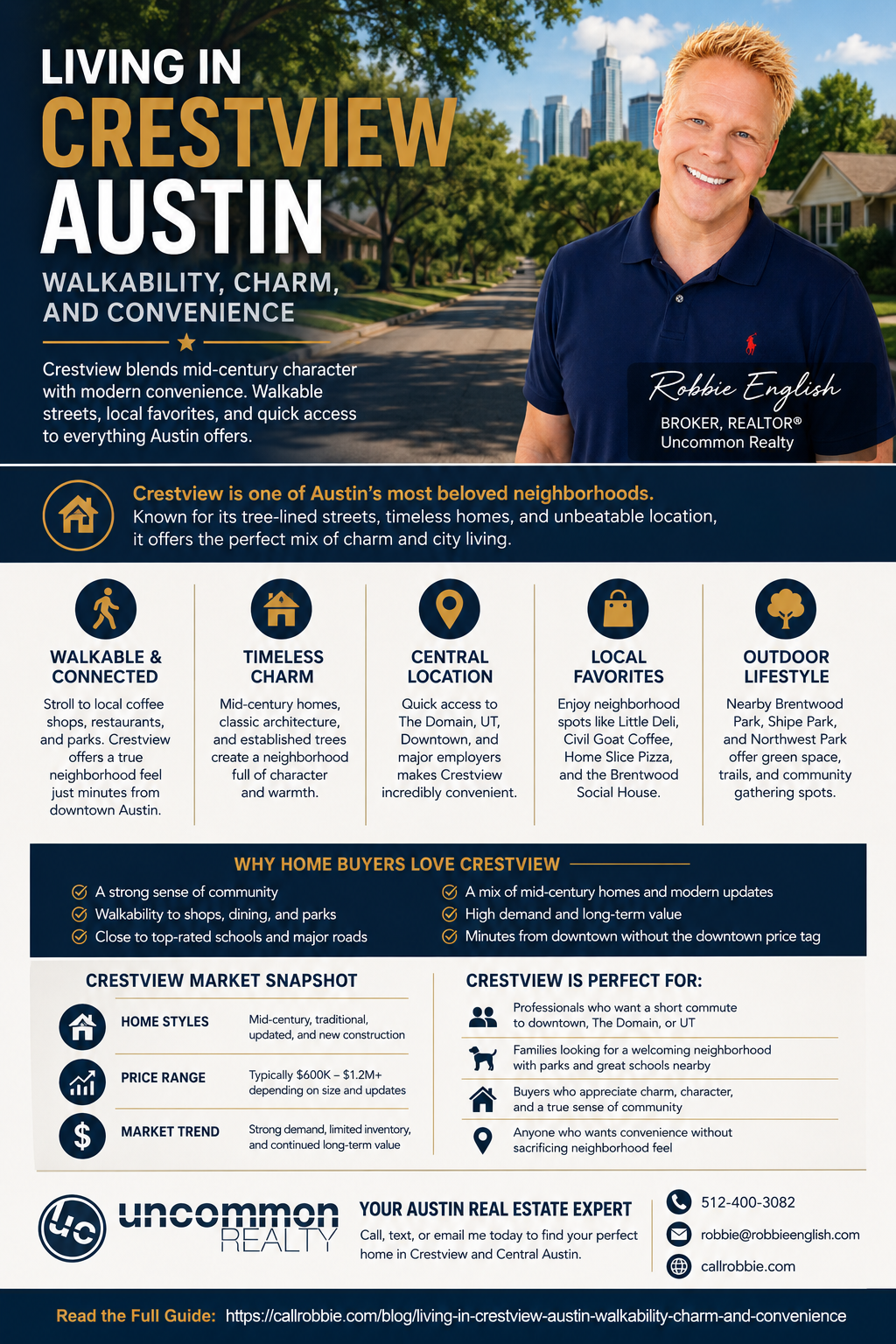 infographic Living in Crestview Austin Walkability, Charm, and Convenience