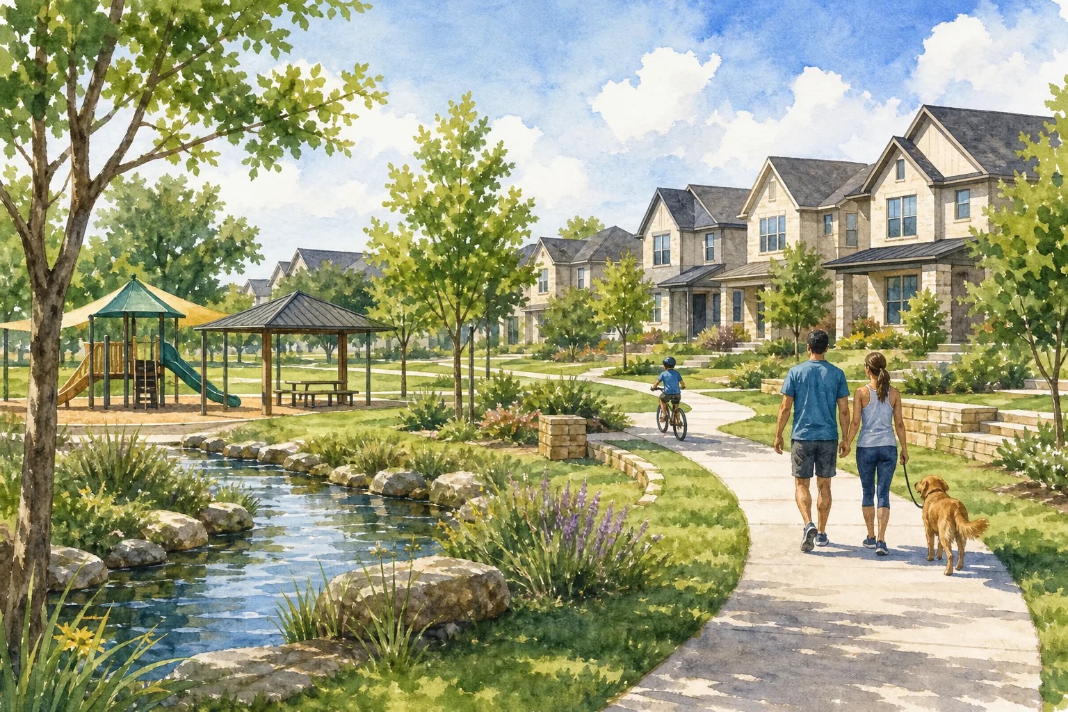 Siena: Newer construction, trails, green space, and amenities