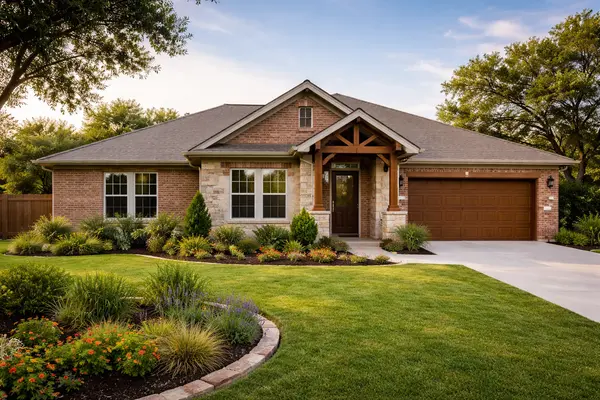 Charming Texas ranch home at dusk
