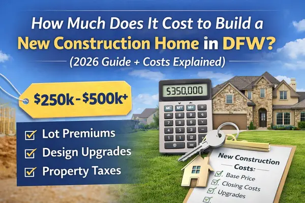 How Much Does It Cost to Build a New Construction Home in DFW? (2026 Guide for First-Time Buyers)
