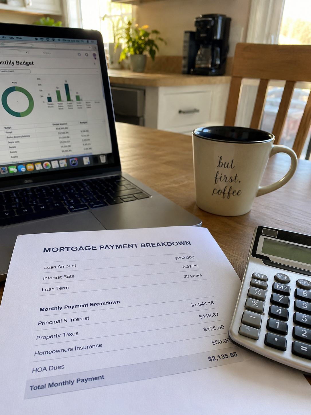 Budgeting monthly mortgage