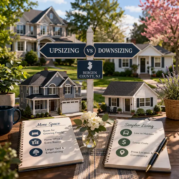 feature image of Upsizing vs Downsizing in Bergen County NJ | How to Decide 2026