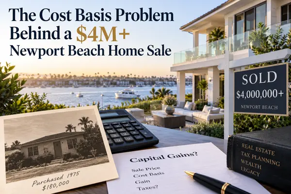 The Cost Basis Problem Behind a $4M+ Newport Beach Home Sale