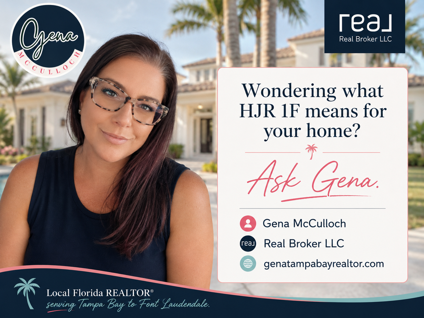 Gena McCulloch Florida REALTOR helping Tampa Bay and Fort Lauderdale homeowners understand the 2026 property tax amendment.