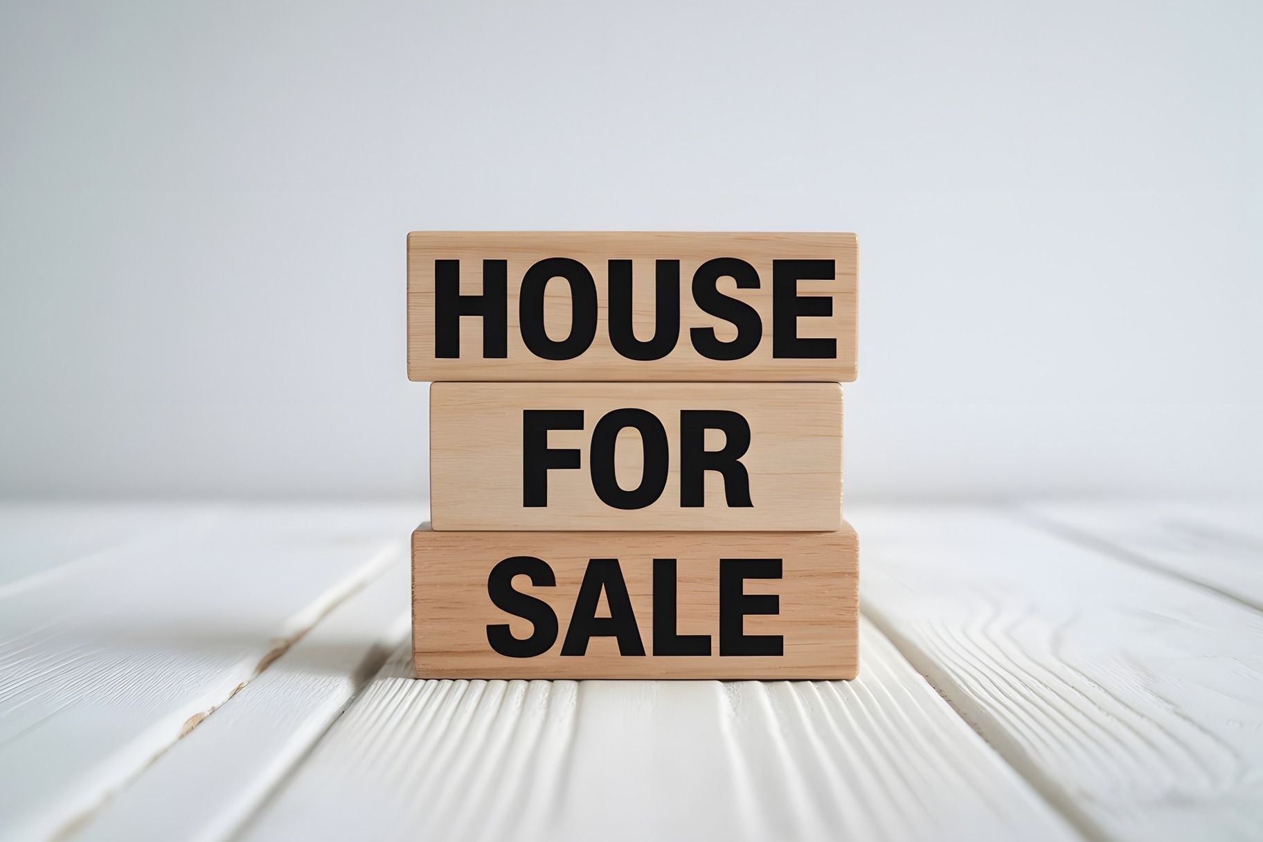 Wood Sign that says House For Sale