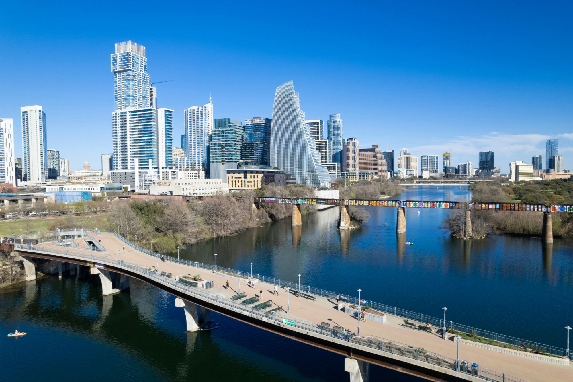 Austin Texas skyline and Lady Bird Lake