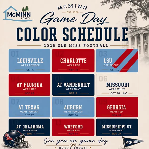 2026 Ole Miss Game Day Color Schedule: Save This for Football Season