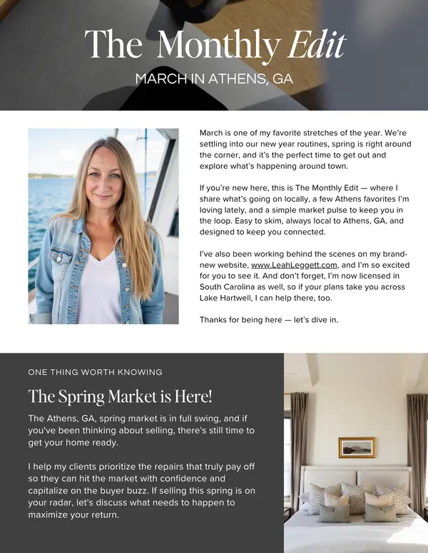 The Monthly Edit - March Newsletter,Leah Leggett