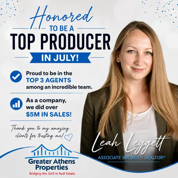 Honored to Be Named a Top 3 Producer for July at Greater Athens Properties