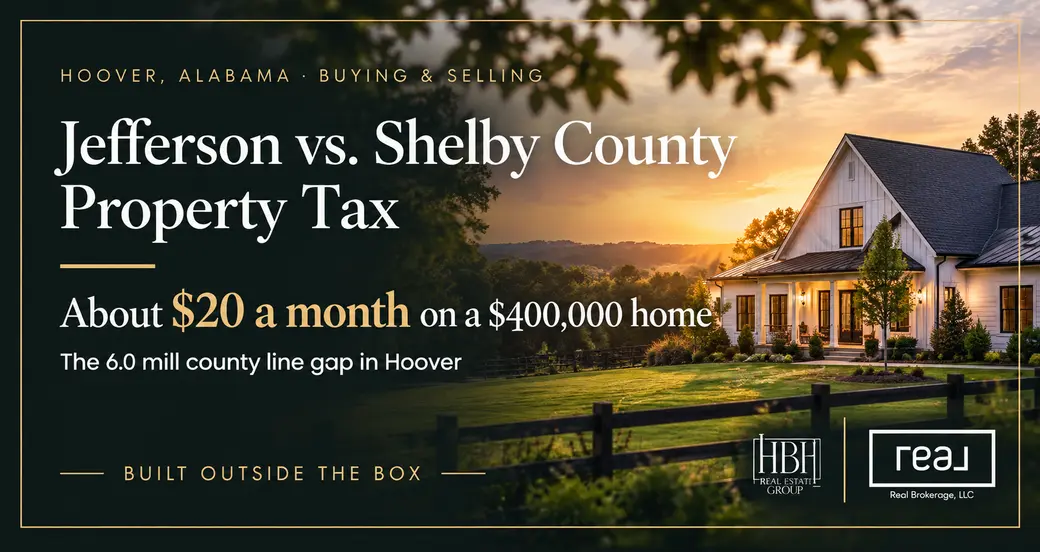 Jefferson County Property Tax in Alabama vs. Shelby County: What It Costs You Monthly