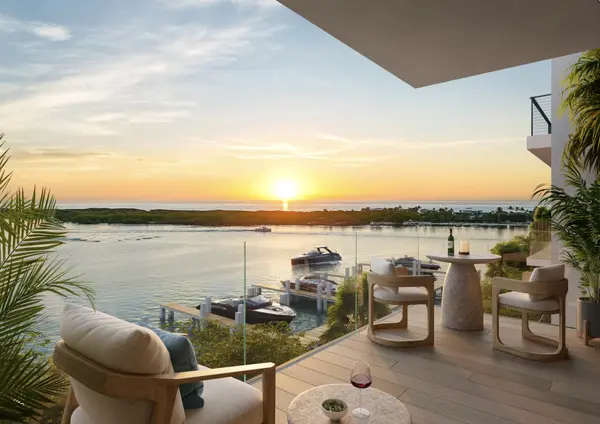 Sunset over the Intracoastal from a Forté Luxe terrace in Jupiter