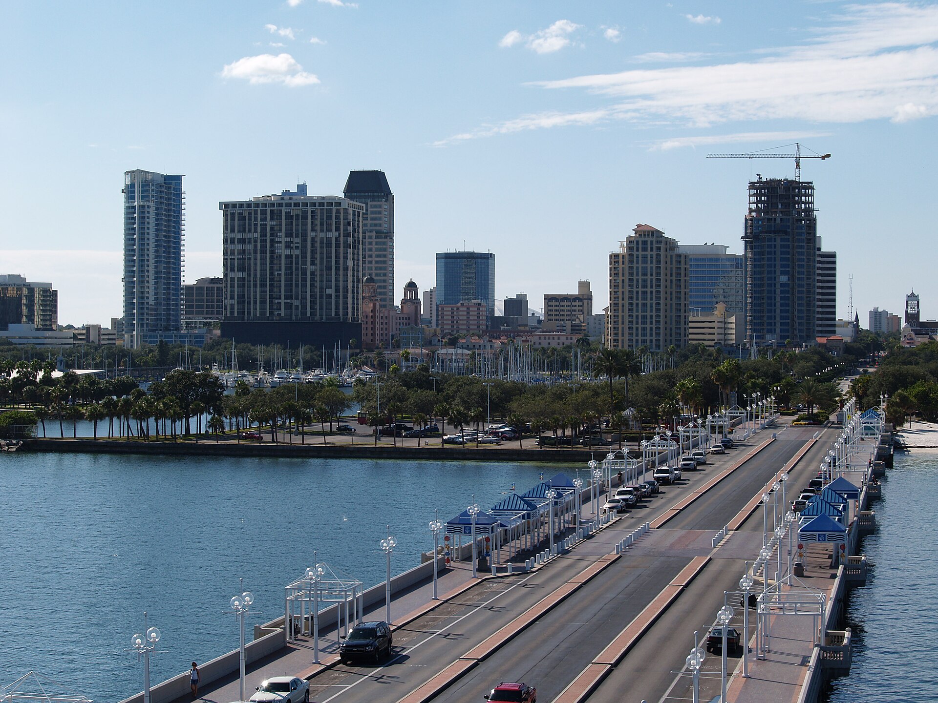 Downtown St. Petersburg skyline viewed from the pier