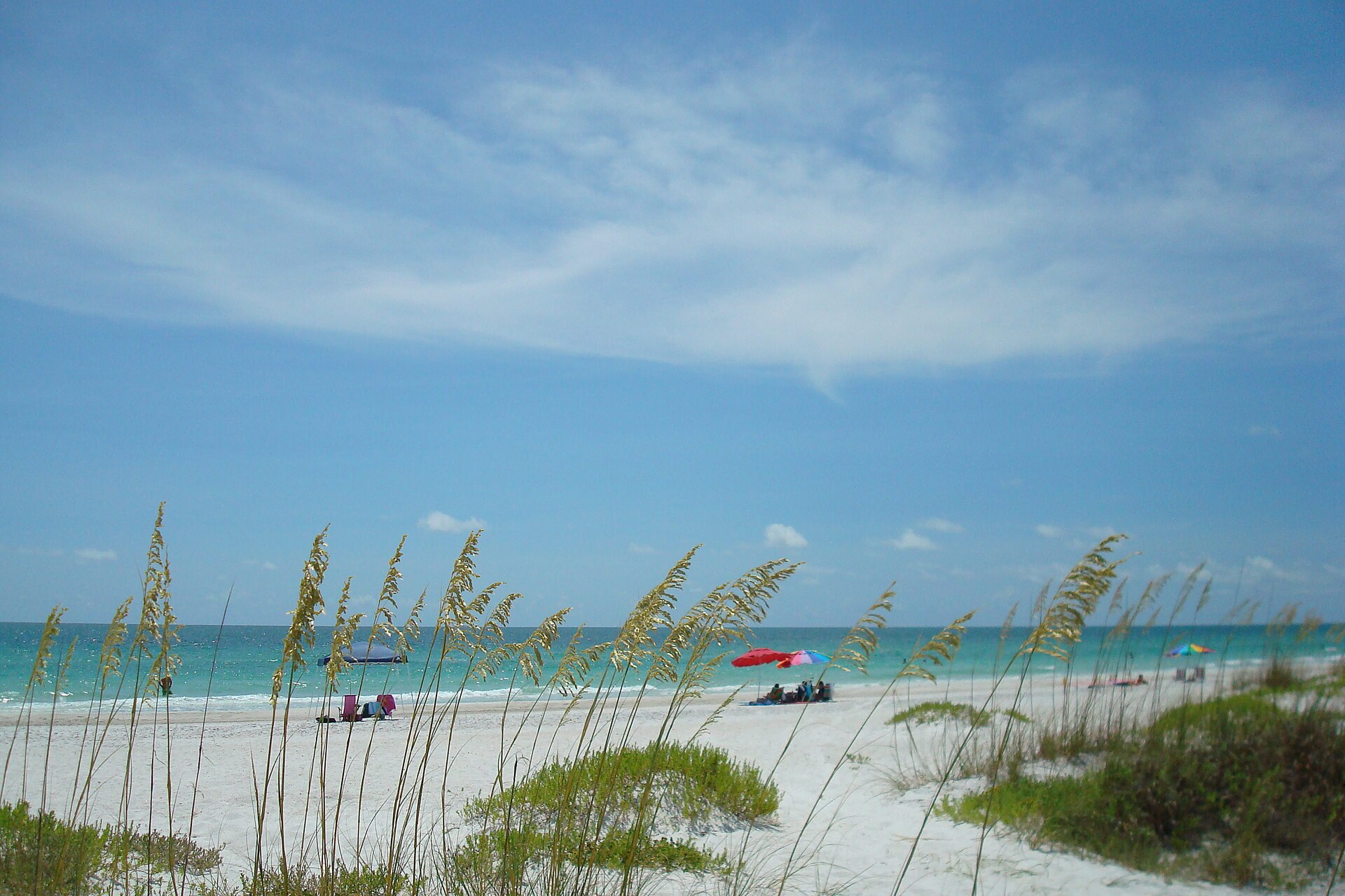 Quiet beach in Holmes Beach on Anna Maria Island