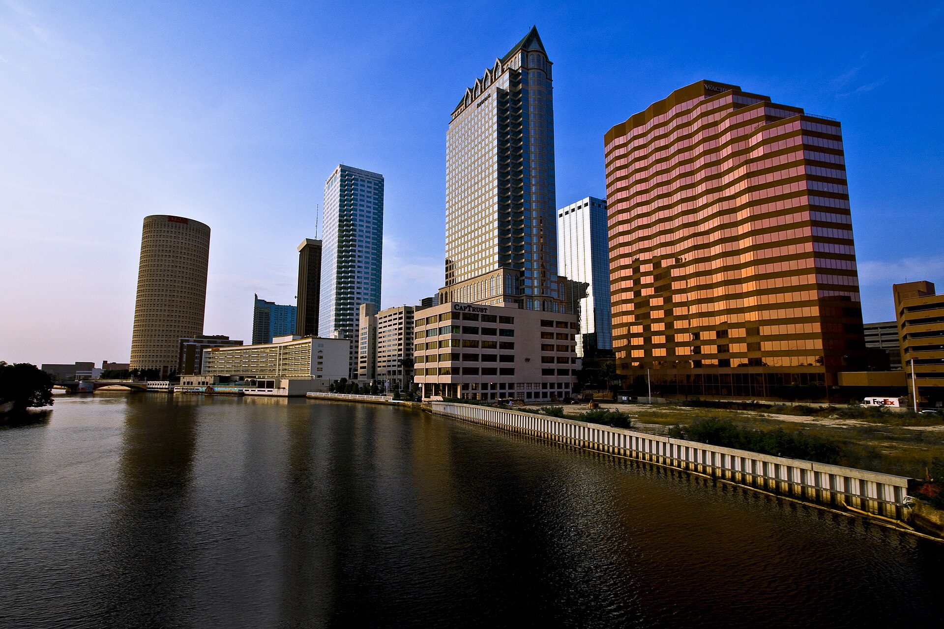 Downtown Tampa skyline along the Hillsborough River