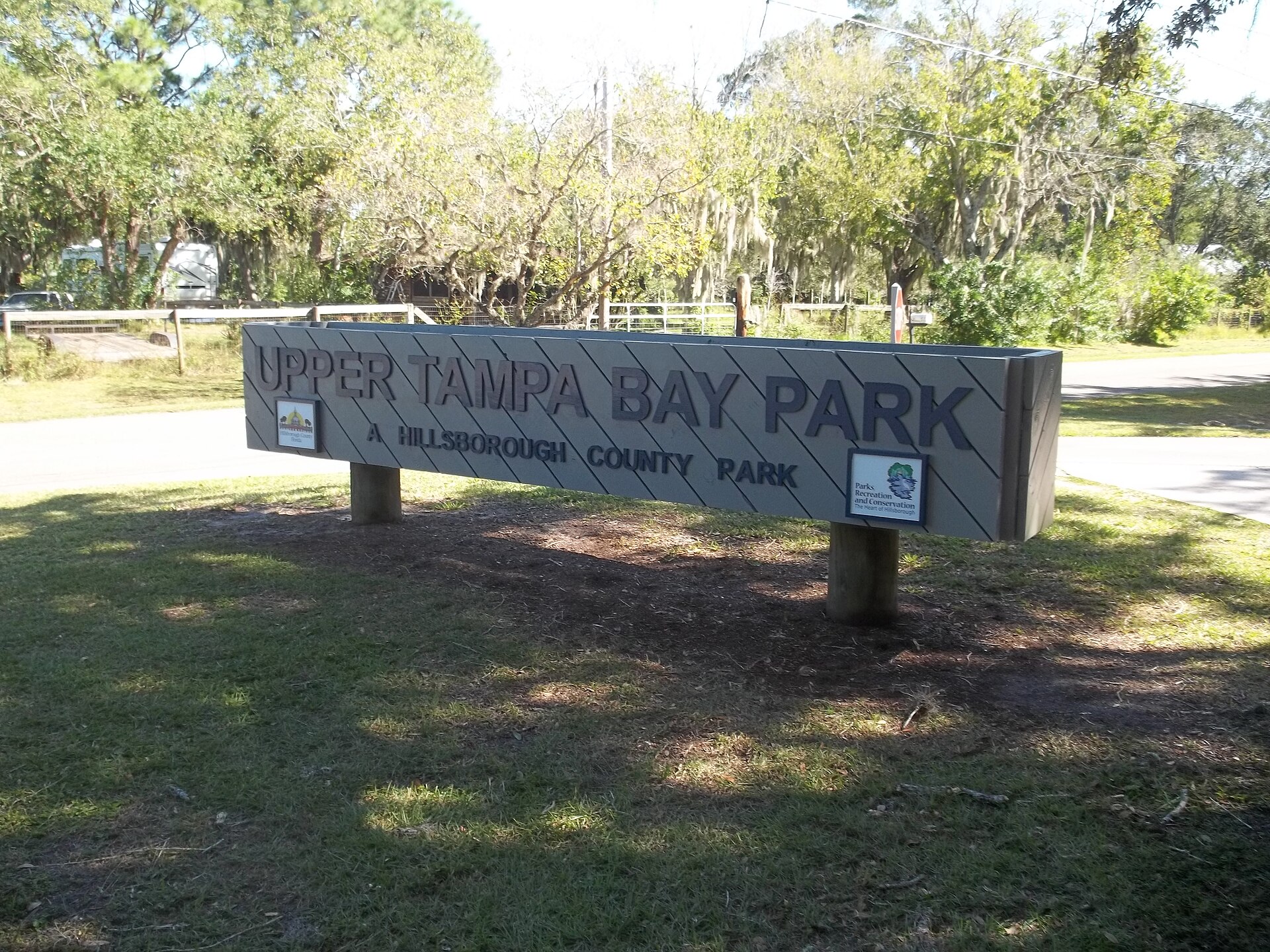 Entrance to Upper Tampa Bay Park, a Hillsborough County park near Westchase