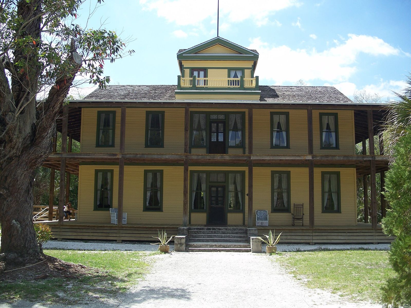 The historic Planetary Court building at Koreshan State Park in Estero, Florida