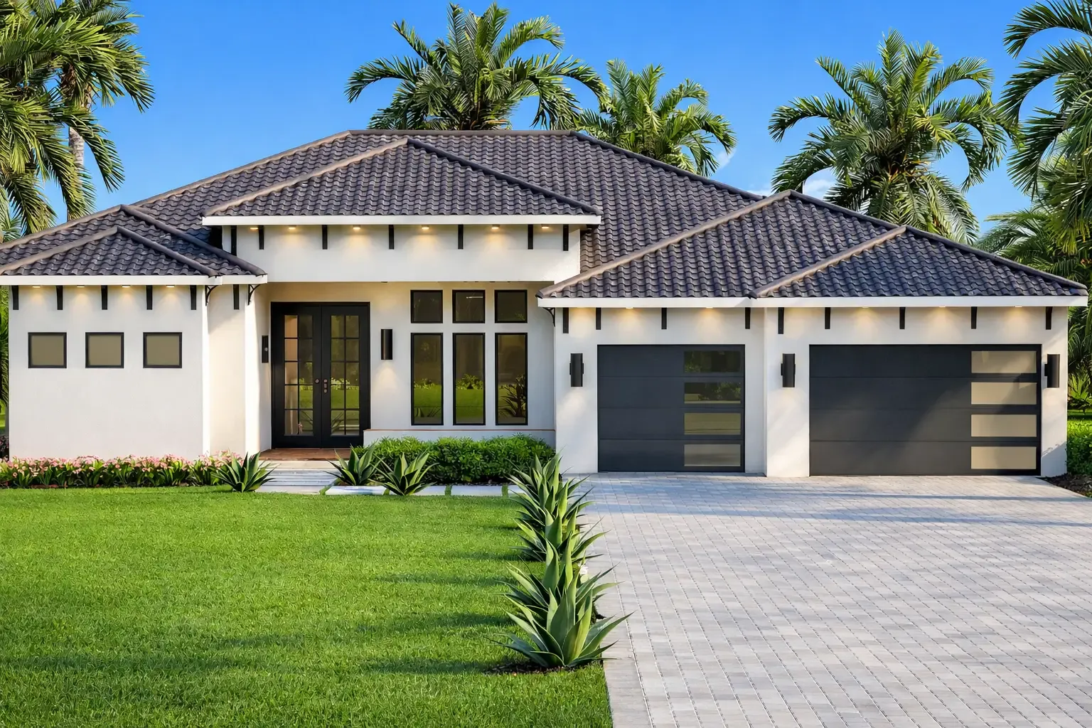 Bahnam Builders Collins model home exterior in Cape Coral