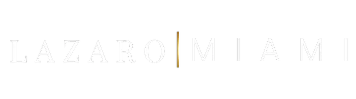 LAZARO | MIAMI Website Mod-Logo-LAZARO | MIAMI White Letters, Gold Pipe-TransBackground-Playfair(Reg)-Inter(Light)
