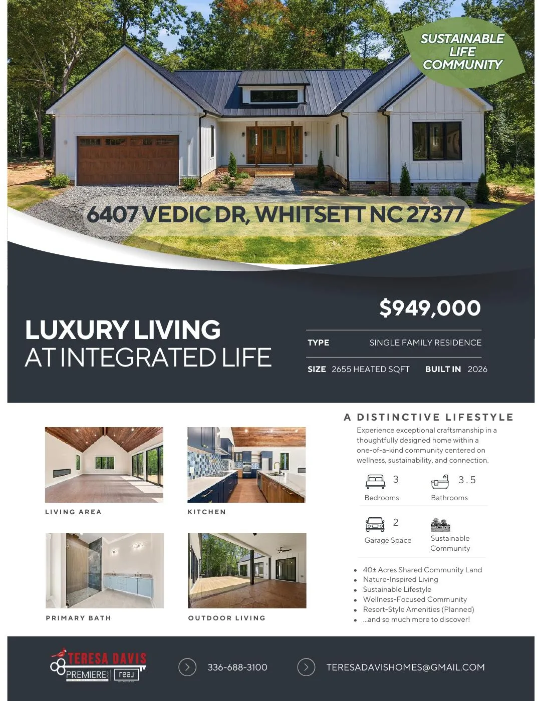 Luxury Features Guide for 6407 Vedic Dr, Whitsett NC 27377, a luxury home in Guilford County within a sustainable community