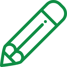 Pencil icon: green stroked pencil; replaceable image for the Contact Us section.