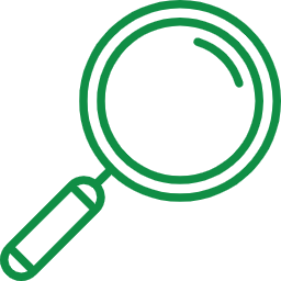 Magnifier icon: green stroked magnifying glass; replaceable image for the Property Search section.
