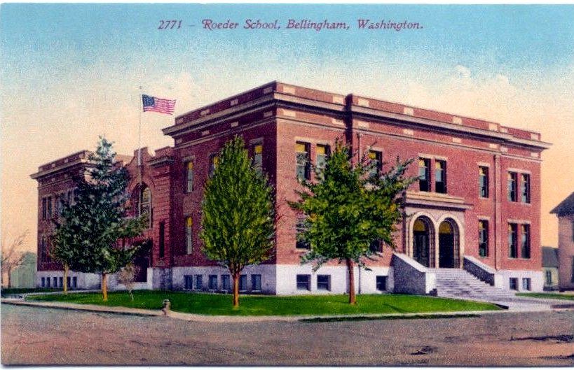 The 1908 Roeder School on Dupont Street in the Lettered Streets neighborhood of Bellingham WA