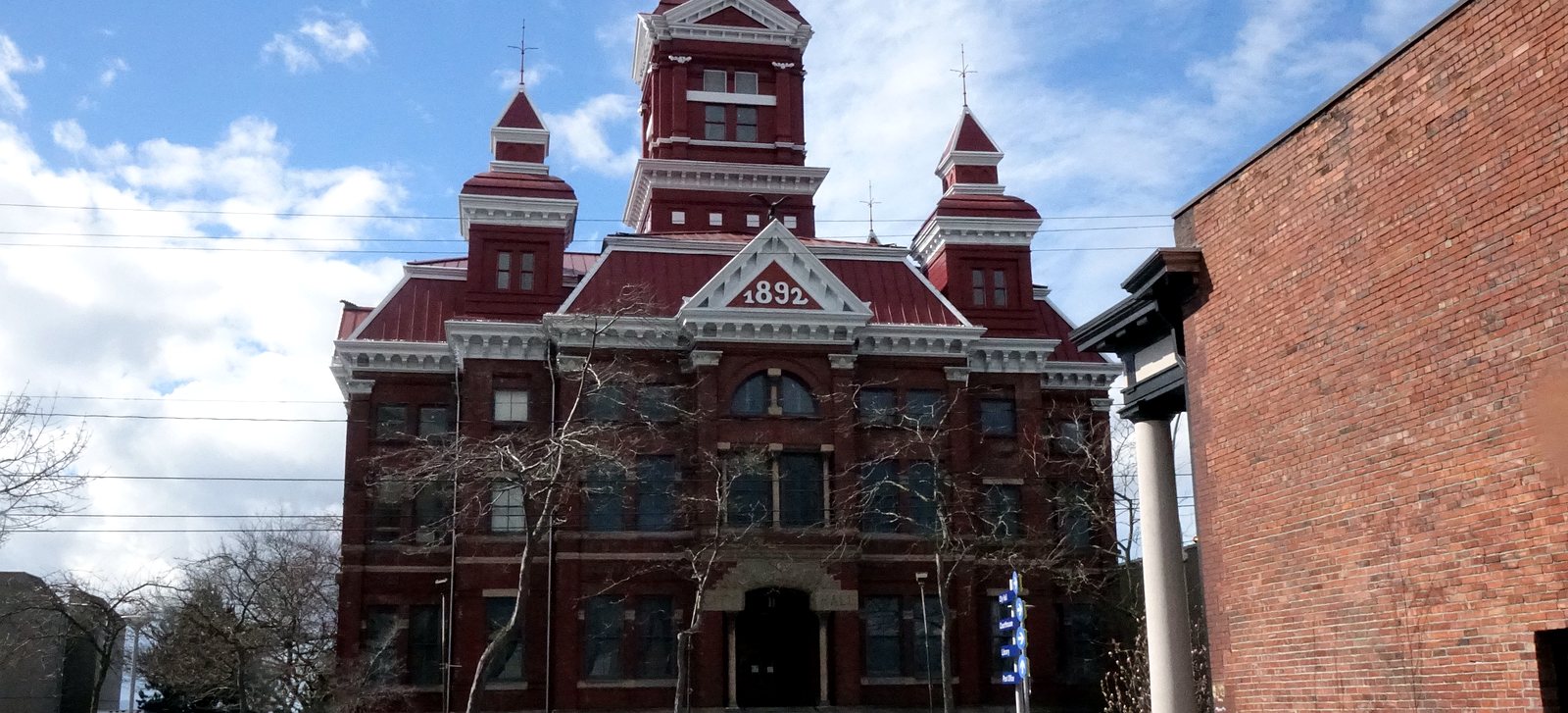 The 1892 Old City Hall, now the Whatcom Museum, a red-brick Victorian landmark with a clock tower in Downtown Bellingham, WA