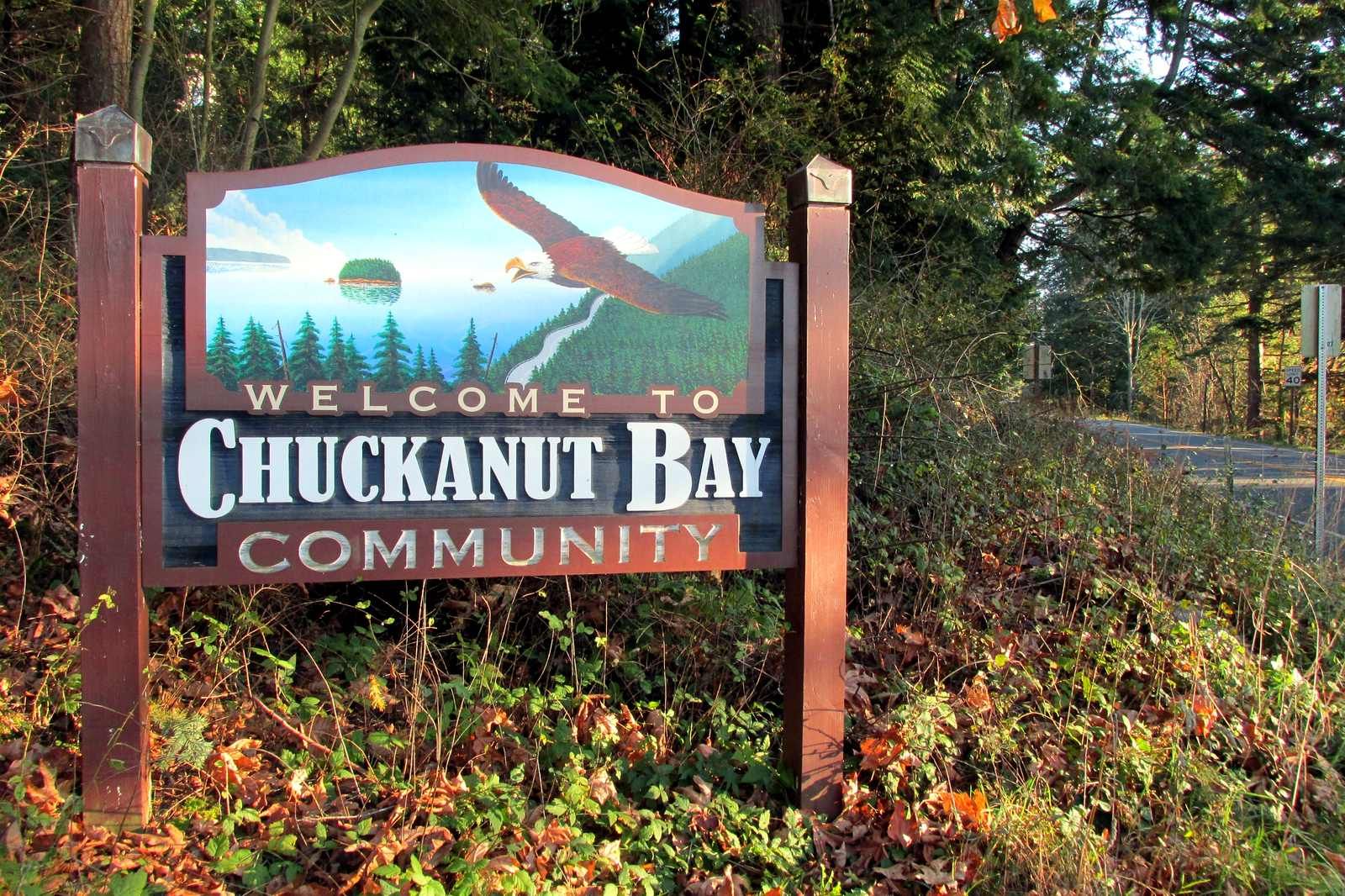 Chuckanut Drive SR 11 scenic highway along the eastern edge of Edgemoor Bellingham WA