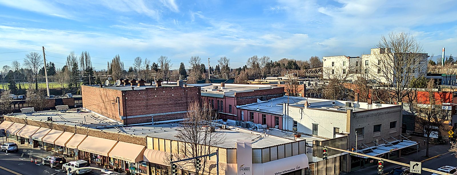 Downtown Mount Vernon, WA storefronts and the Skagit Valley homes for sale