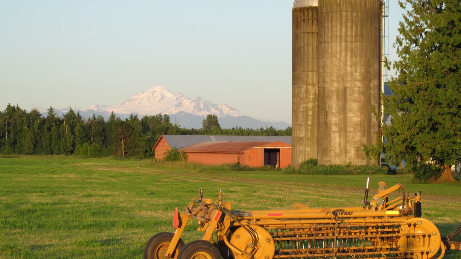 Farmland north of Custer, WA, with Mt. Baker in the distance
