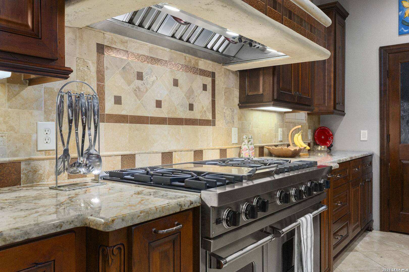 Viking professional gas range and custom hood at 2 Belcourt Place