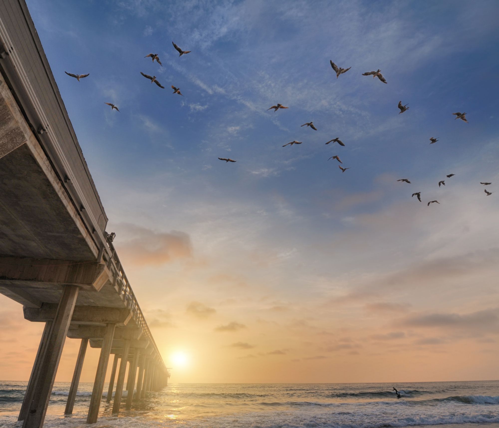 Pier at sunset on the North San Diego County coast