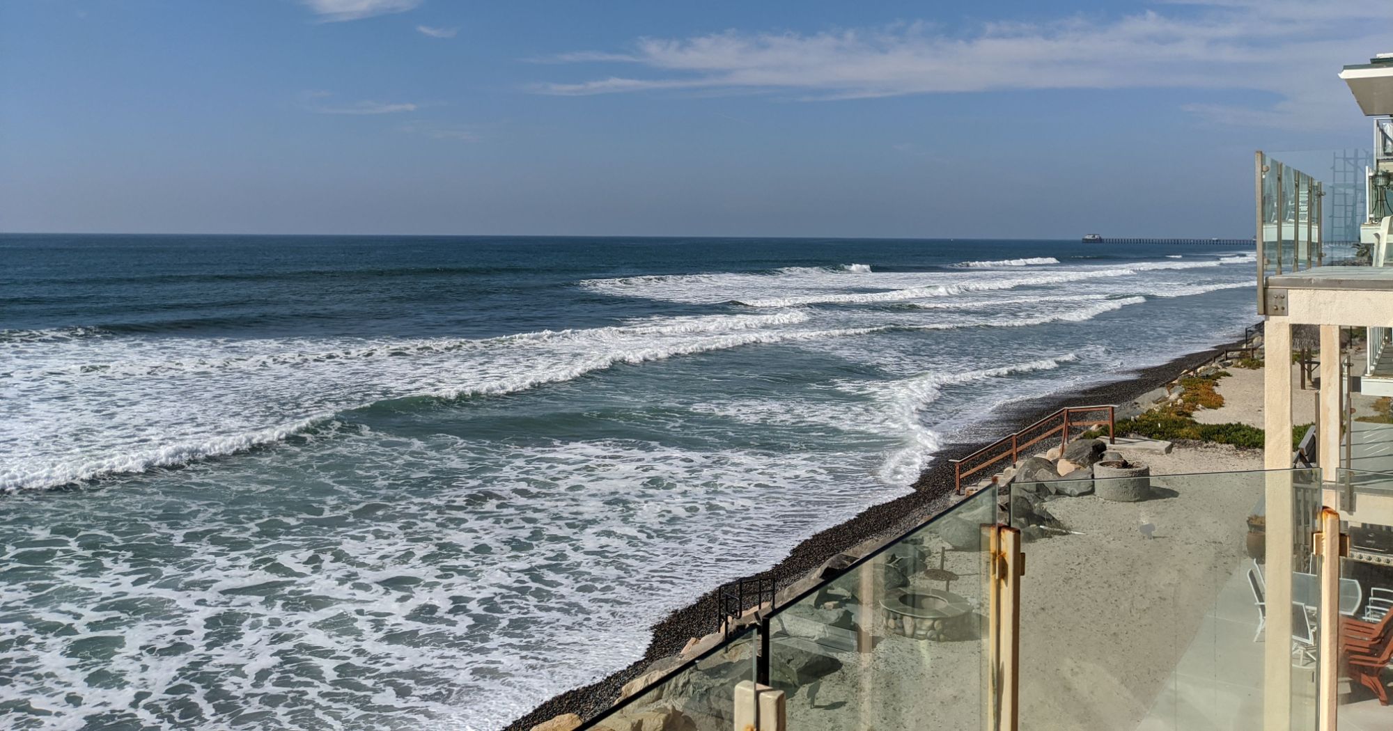 Ocean view from a luxury home balcony in North San Diego County