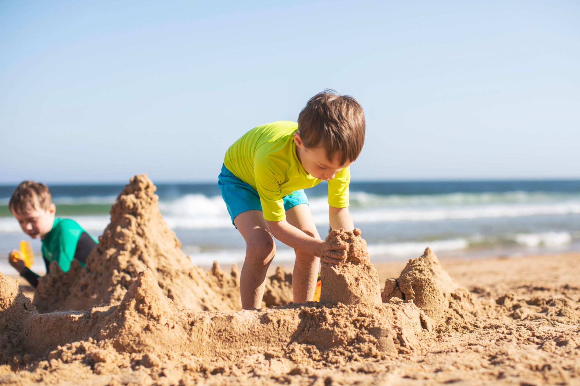 Family day on the beach in Cardiff-by-the-Sea, Encinitas